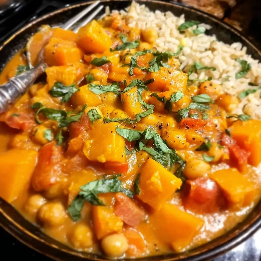 Creamy Butternut Squash Curry with Chickpeas Recipe - My Tasteful Recipes