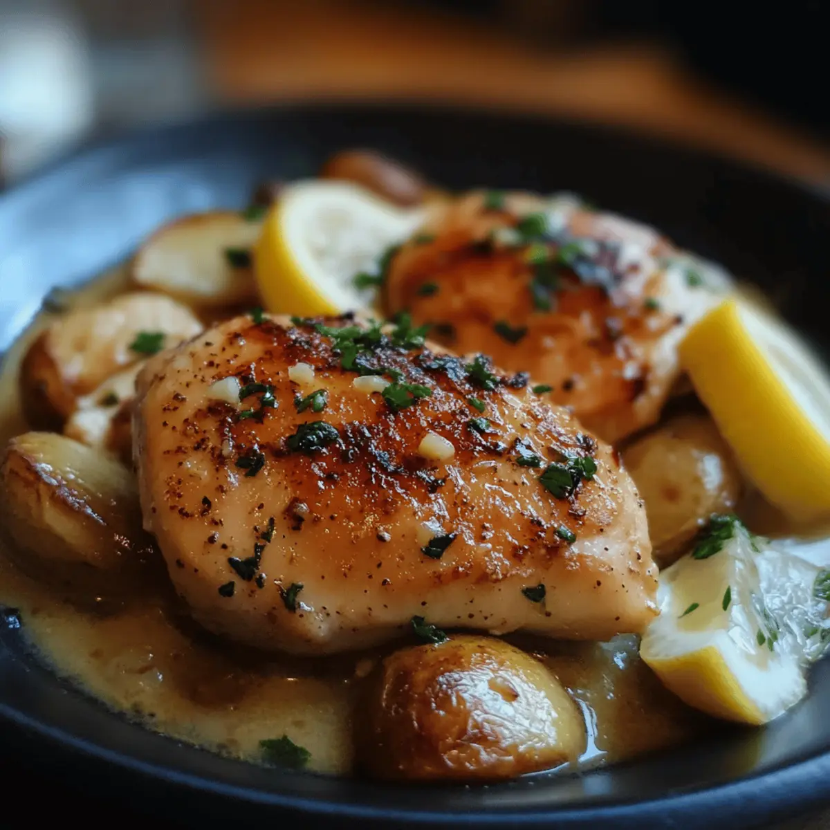 Creamy Lemon Garlic Skillet Chicken