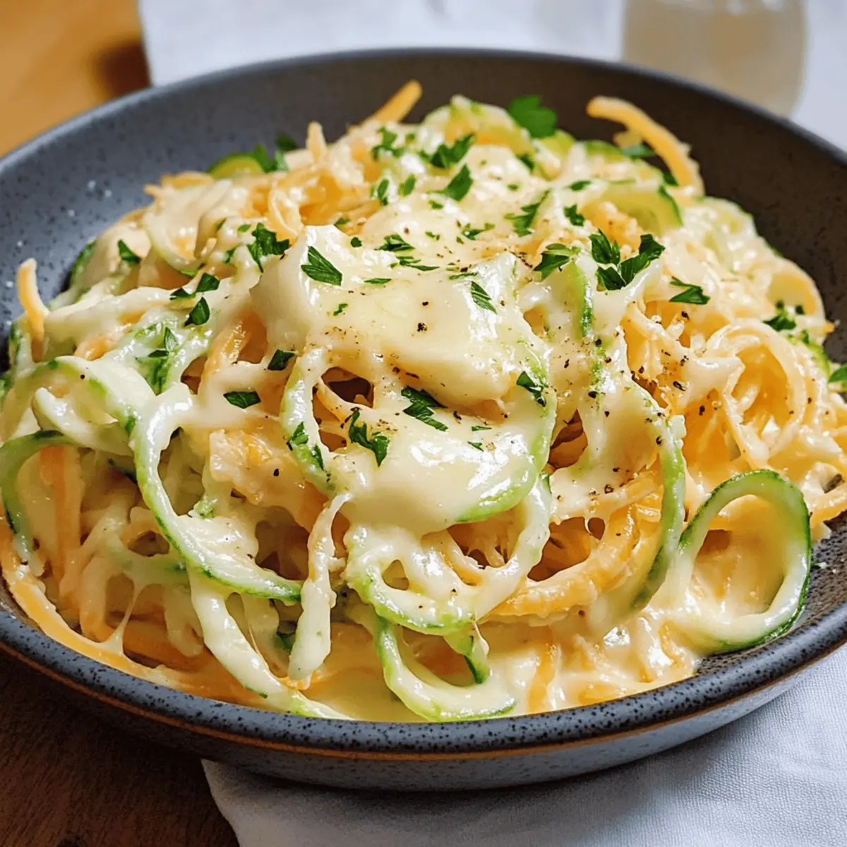Creamy cheese zoodles