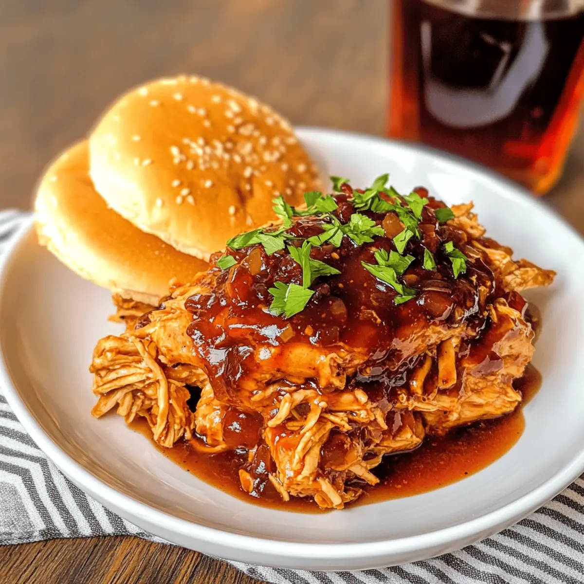 Crockpot Cherry Cola Pulled Chicken