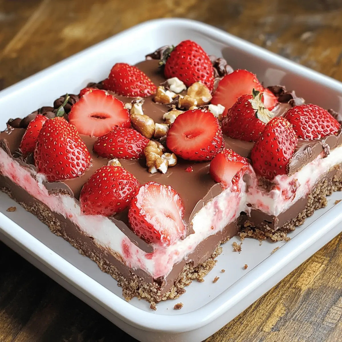 No-Bake Strawberry Chocolate Dessert Bars