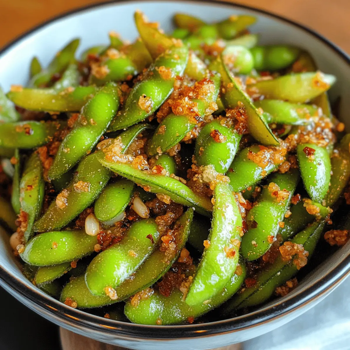 Spicy Garlic Ginger Edamame