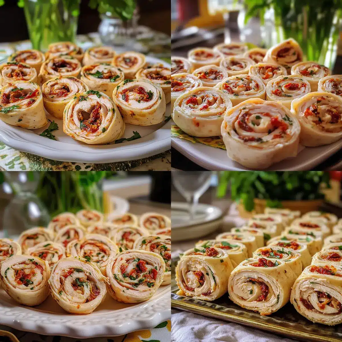 Tasty Turkey and Sun-Dried Tomato Pinwheels