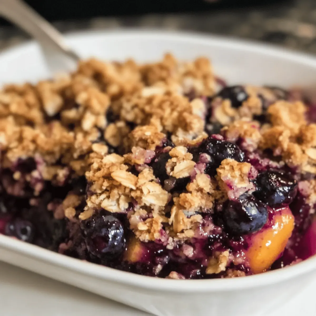 Vegan Blueberry Peach Crisp