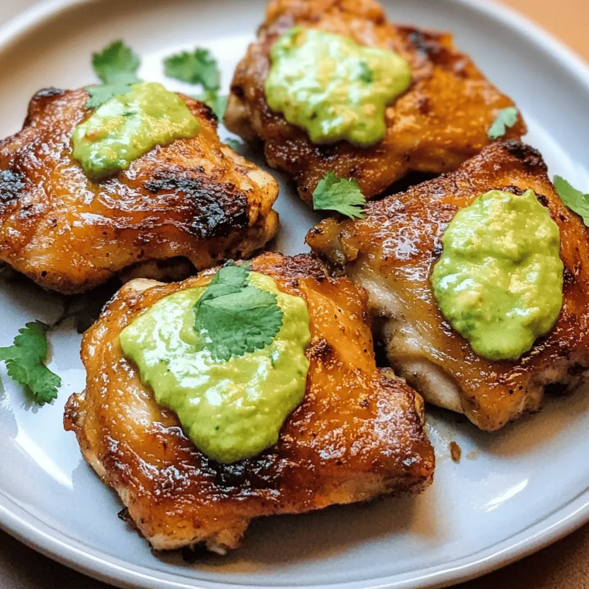 Best Air-Fryer Chicken Thighs with Avocado Sauce