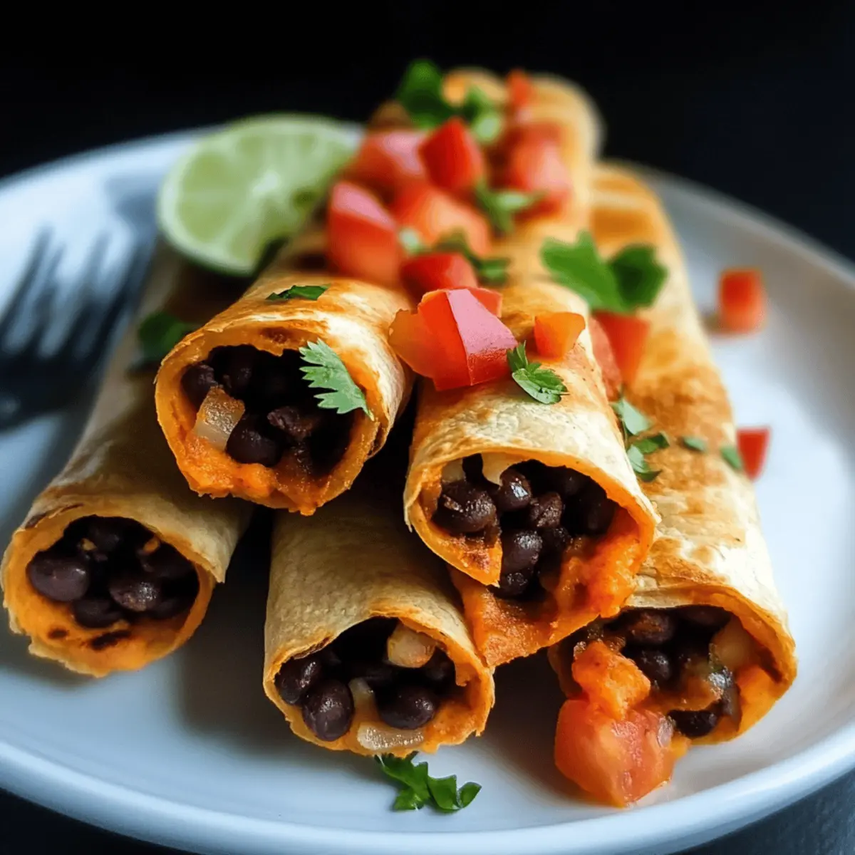 Black Bean Baked Taquitos
