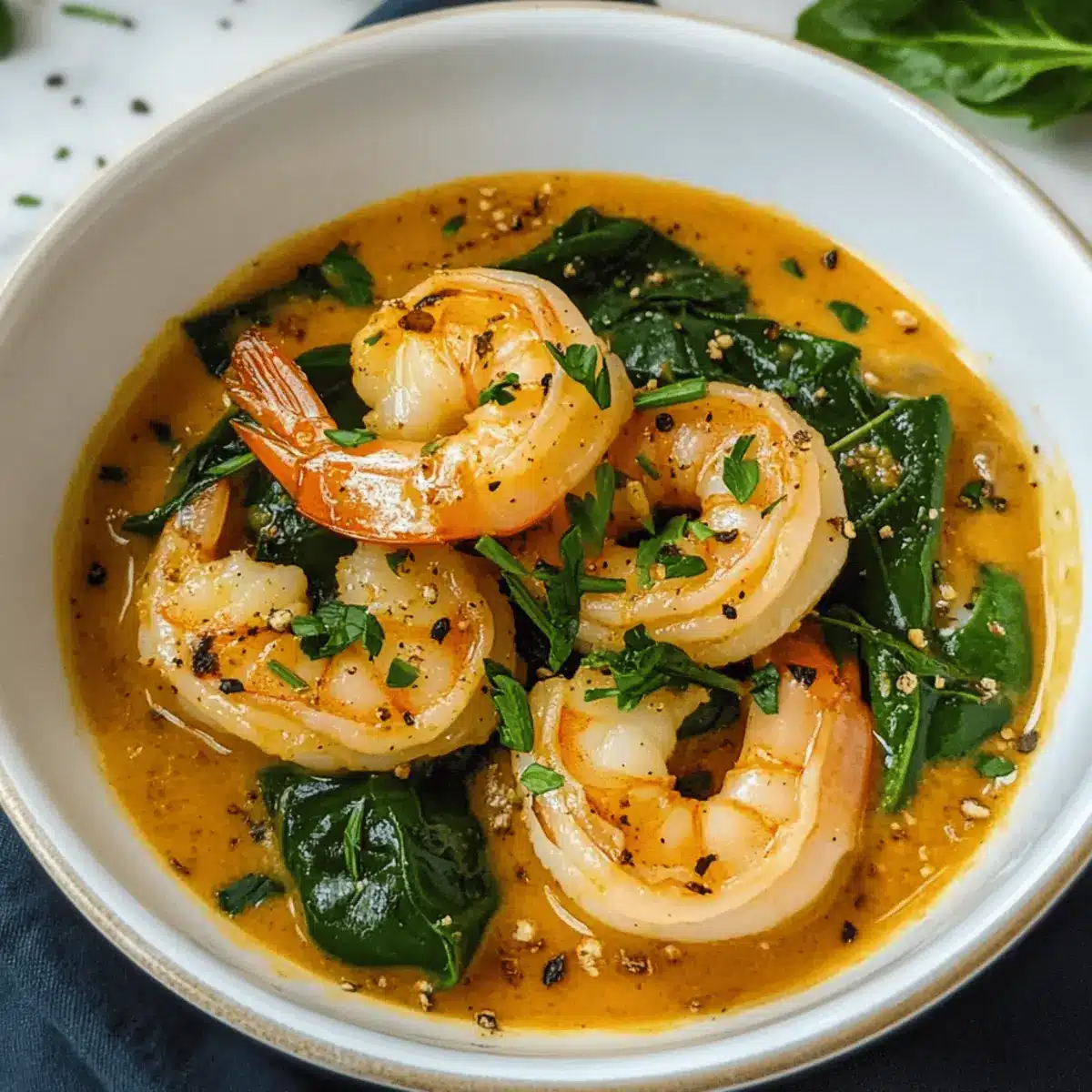Garlic Butter Shrimp with Spinach