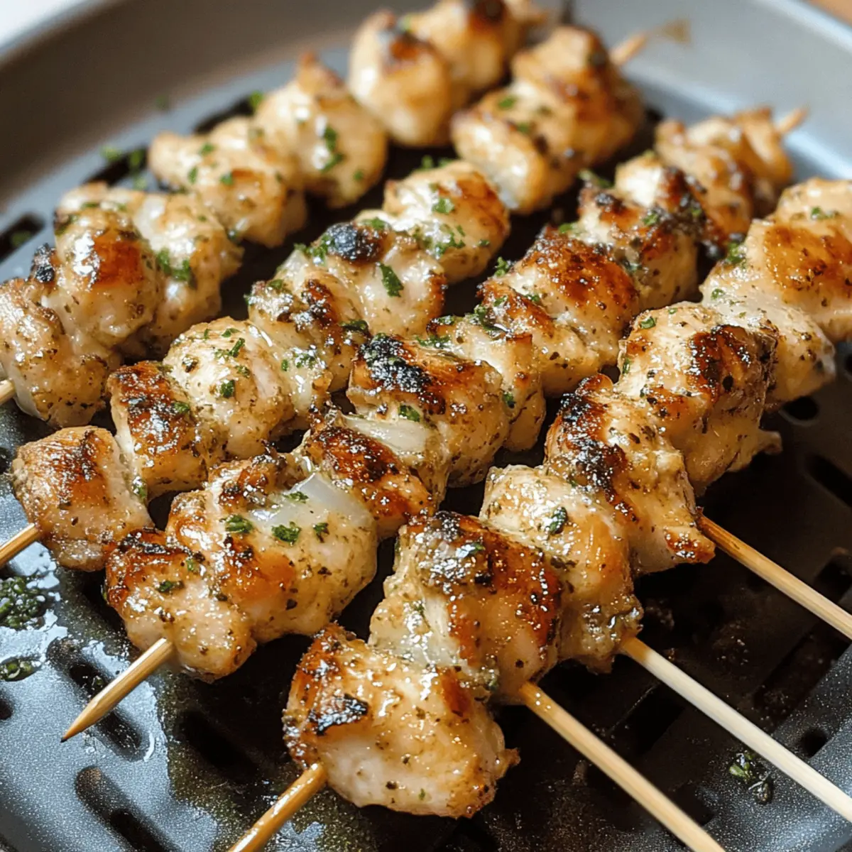 Garlic Parmesan Chicken Skewers Air Fryer