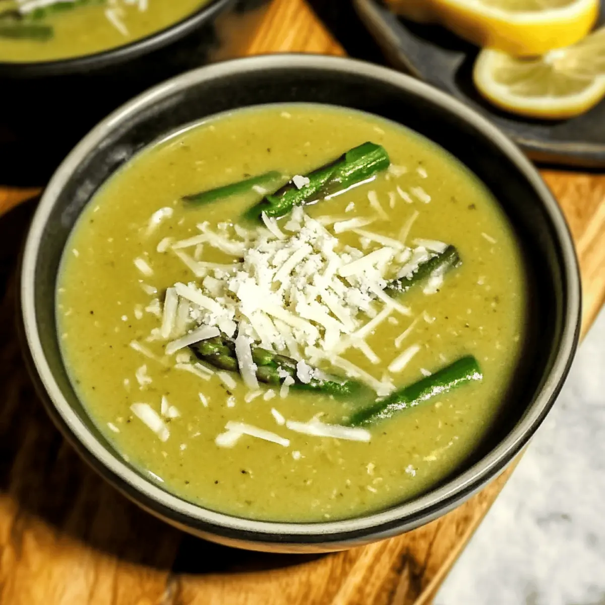 Lemon Asparagus Soup with Parmesan