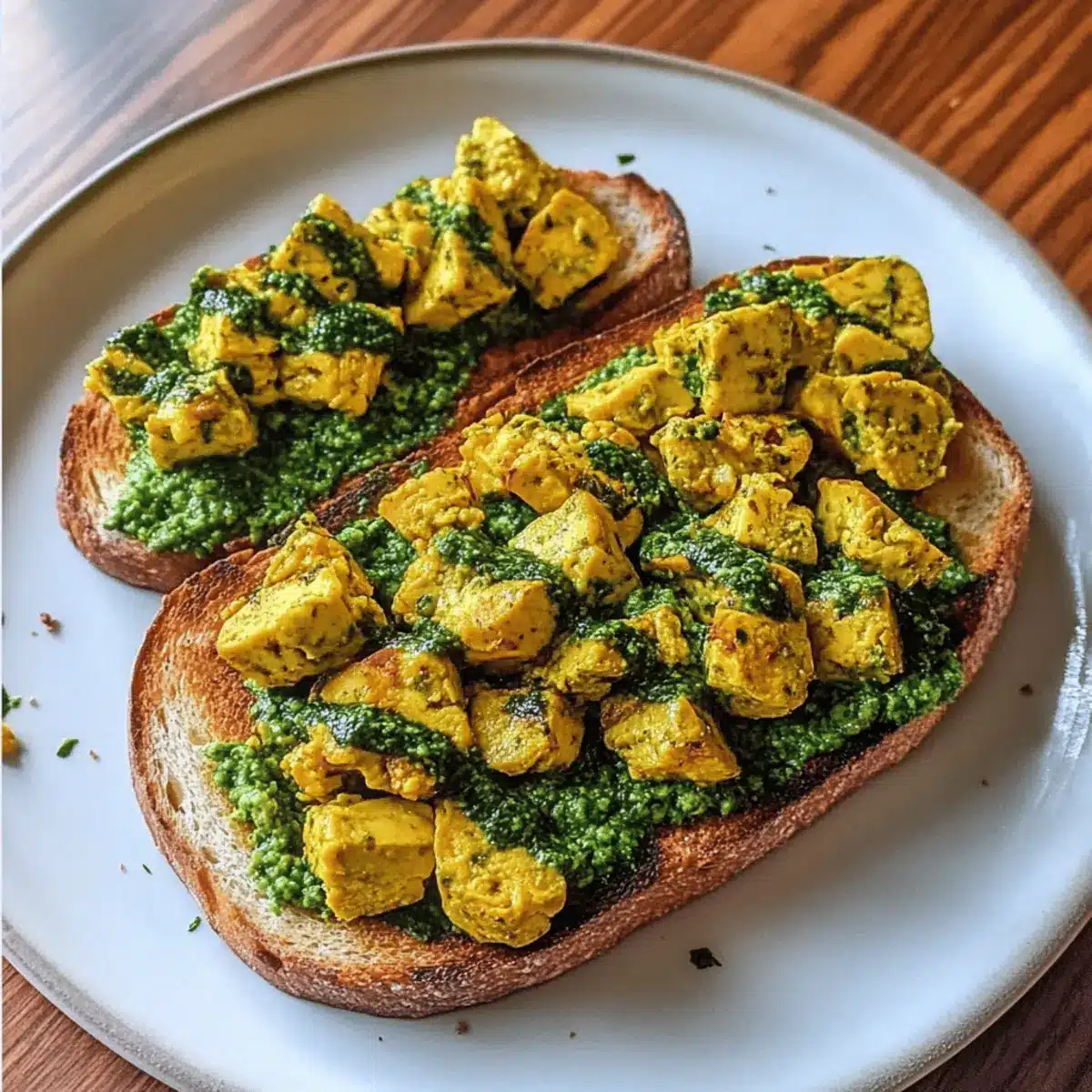 Pesto Toast with Tofu Scramble