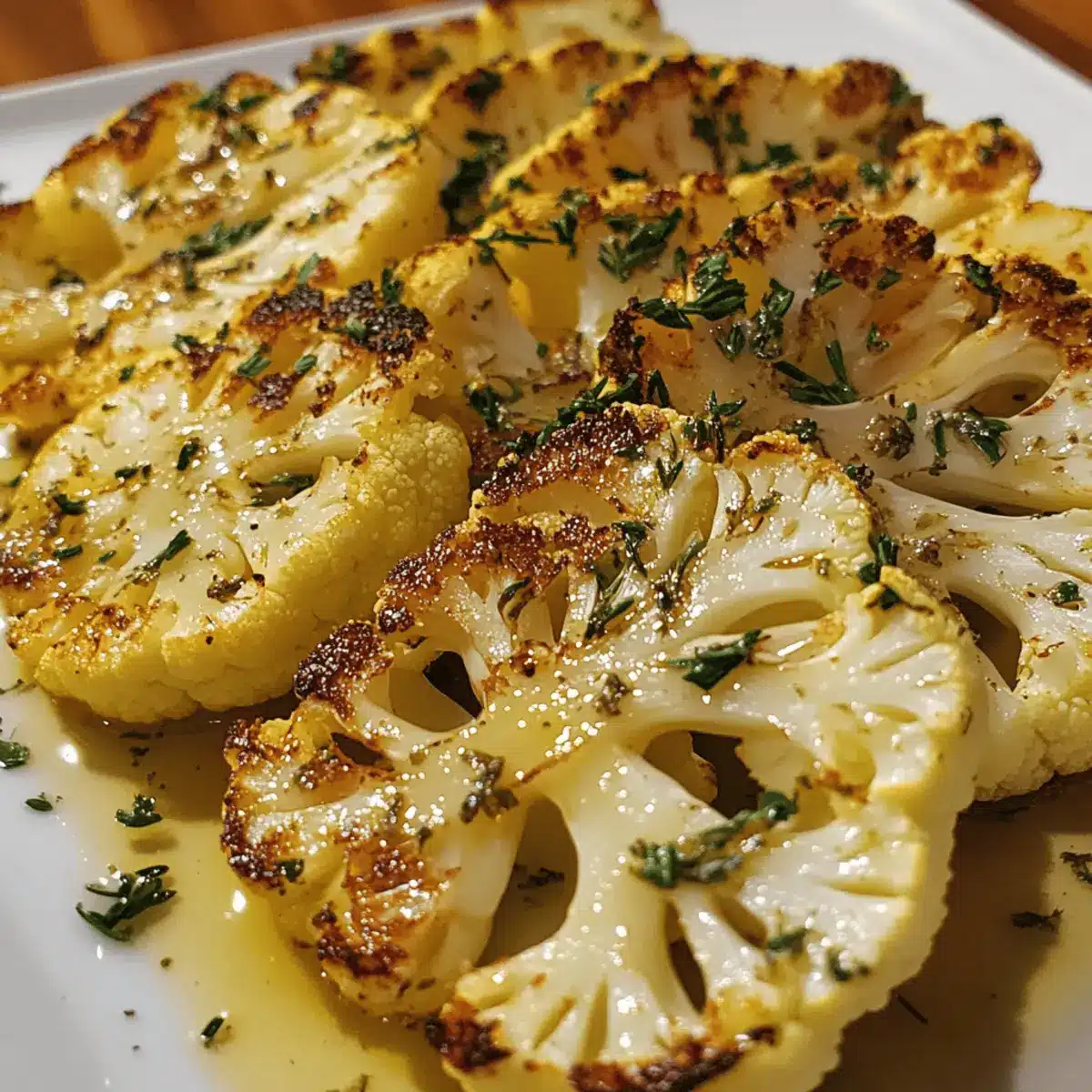 Easy Roasted Cauliflower Steaks with Bold Herb Olive Oil Flavor - My ...