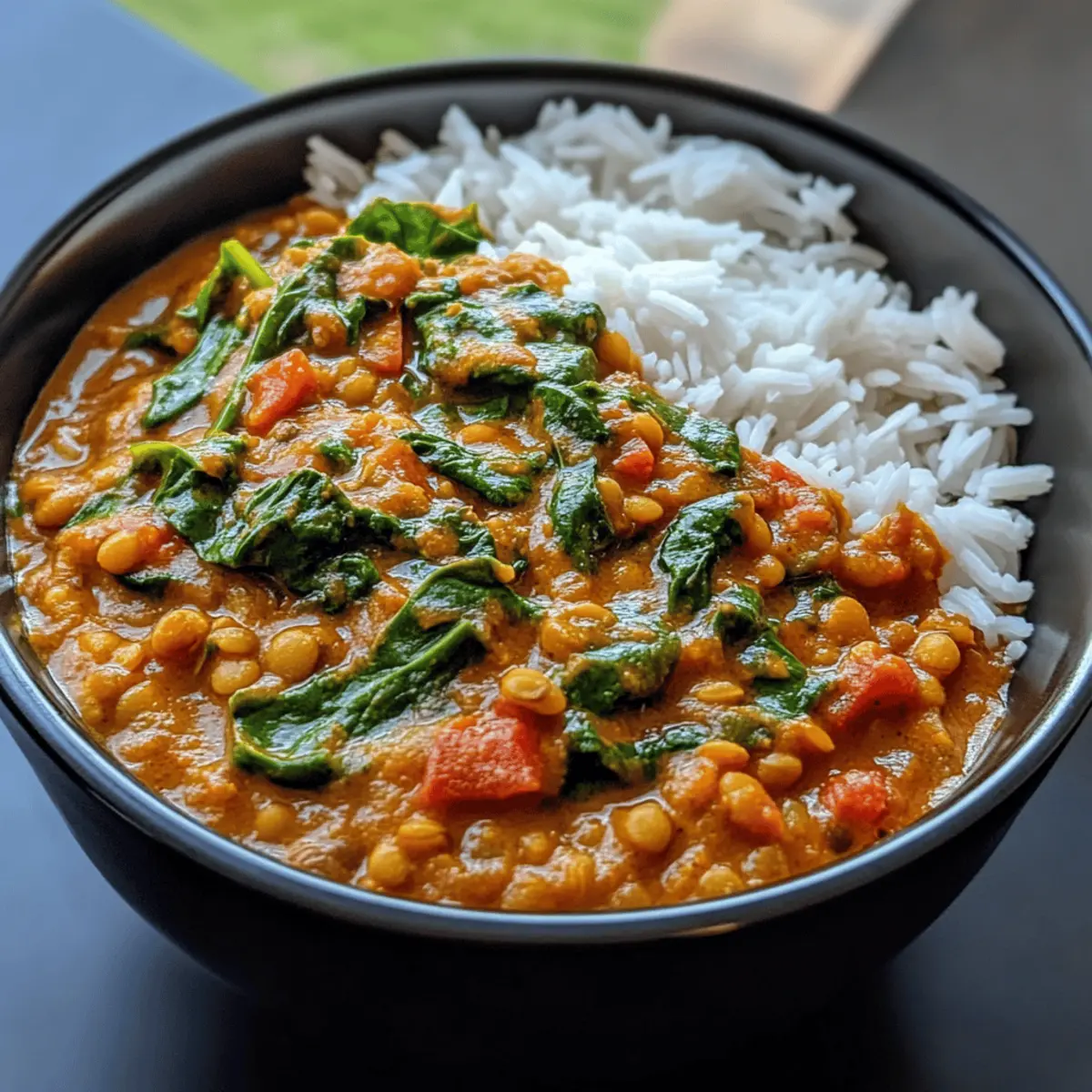 Crockpot Lentil and Spinach Curry