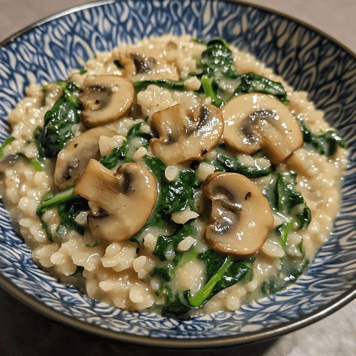 Creamy Spinach and Mushroom Risotto