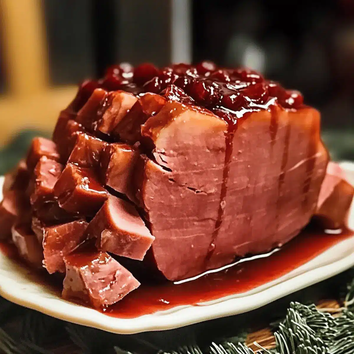Christmas Cranberry Glazed Ham (Turkey Alternative)