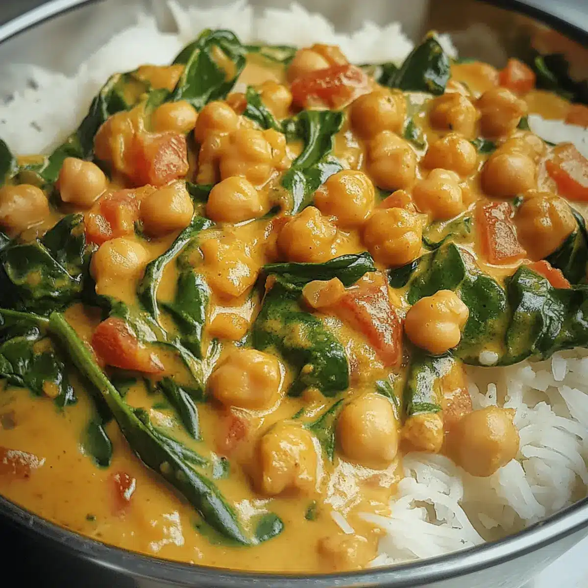 Creamy Spinach and Chickpea Curry