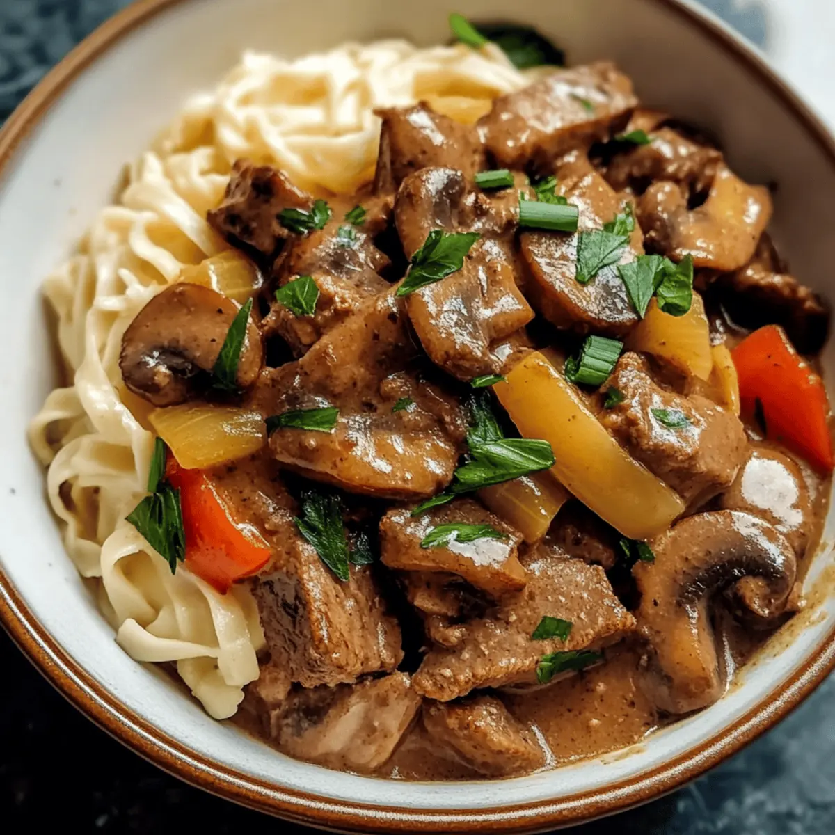 Crockpot Beef & Mushroom Stroganoff