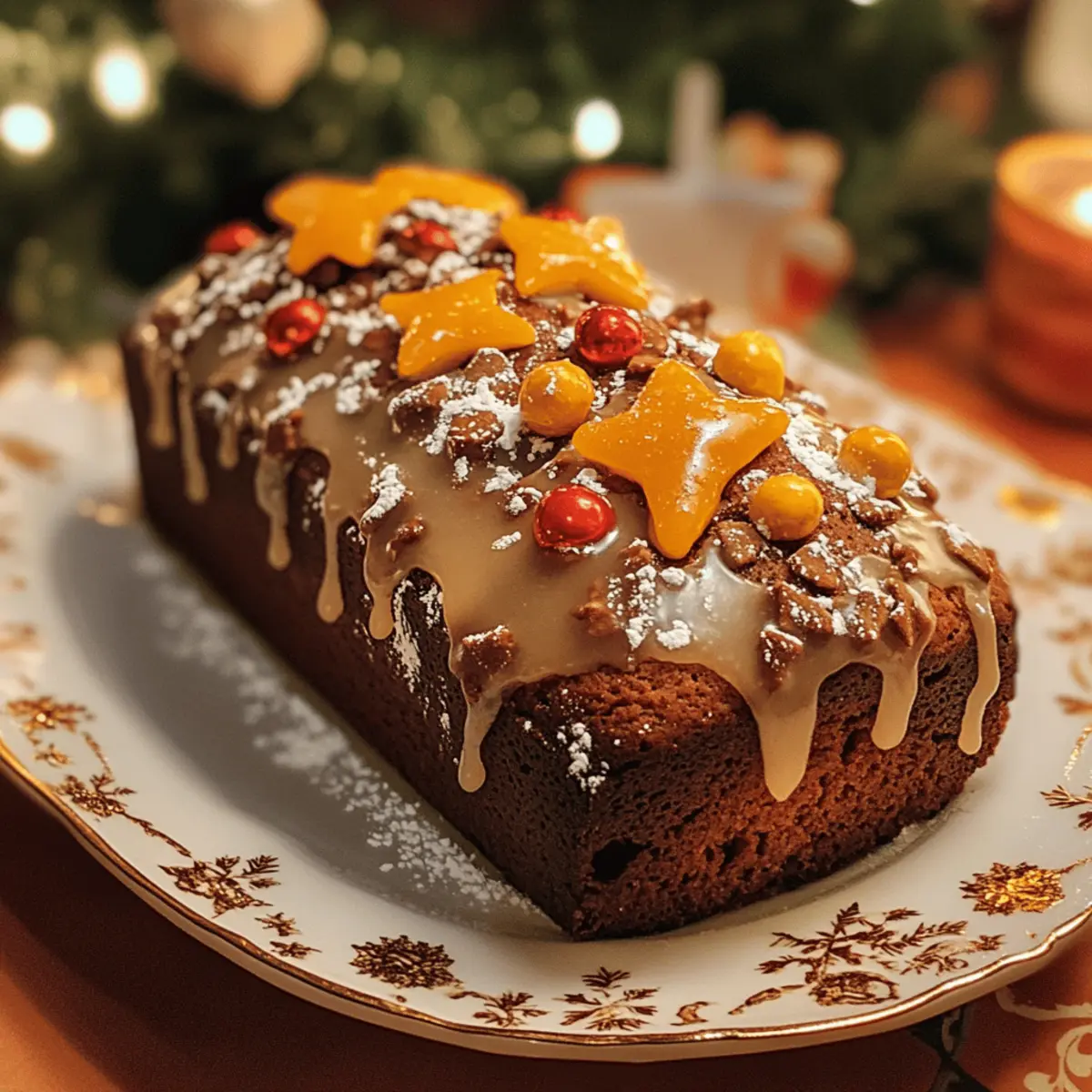 Festive Gingerbread Loaf with Citrus Glaze