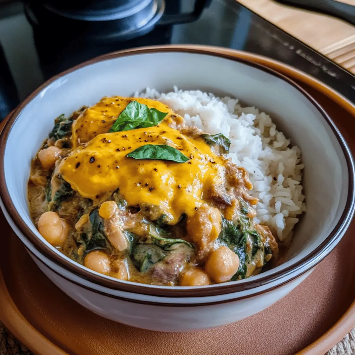 Creamy Spinach and Chickpea Curry