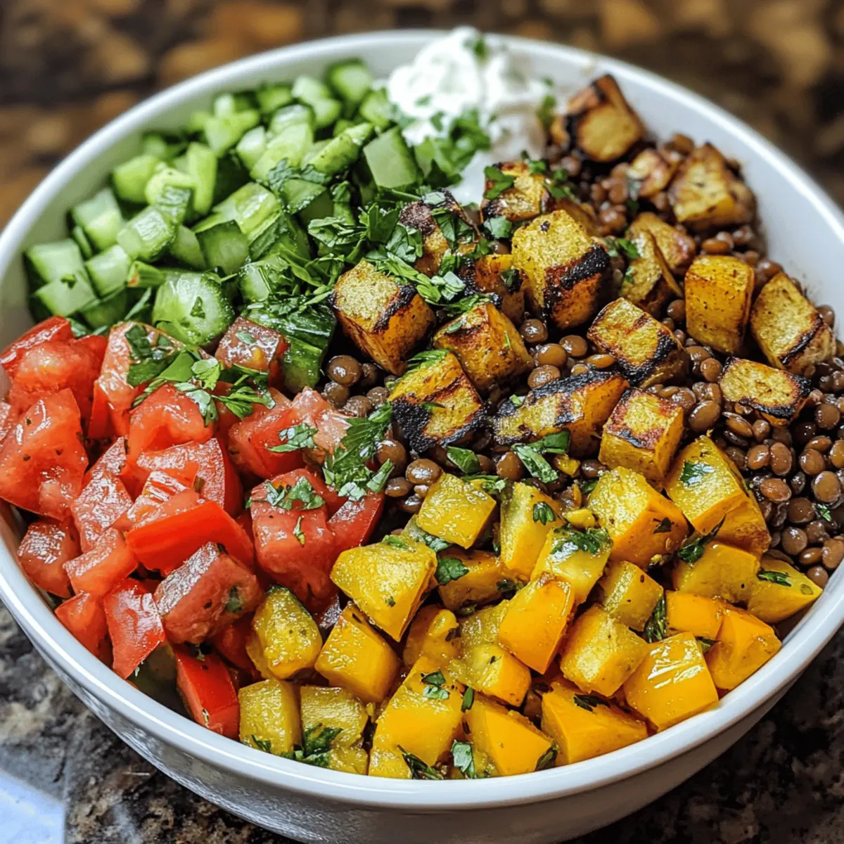 Mediterranean Lentil and Veggie Bowl