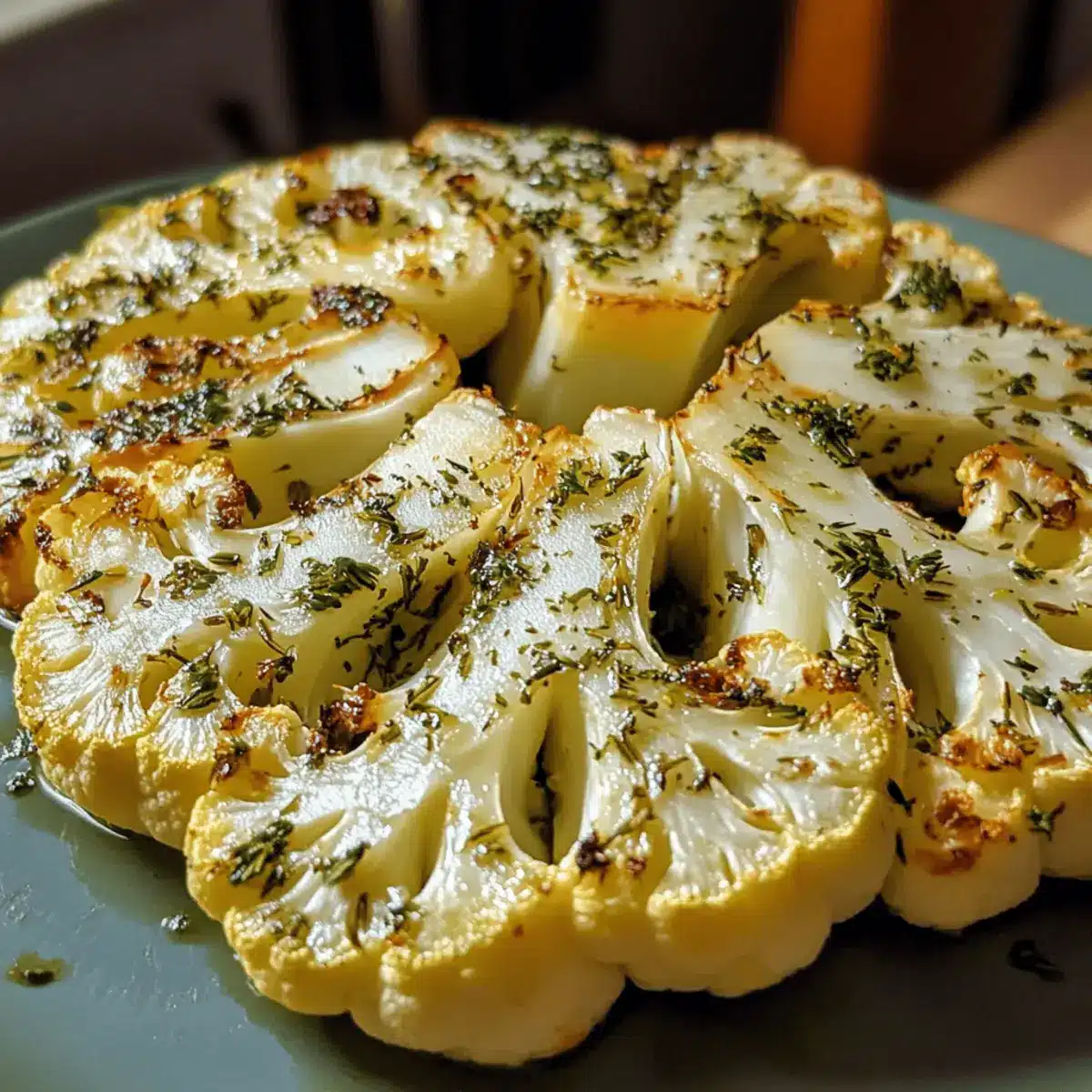 Easy Roasted Cauliflower Steaks with Bold Herb Olive Oil Flavor - My ...