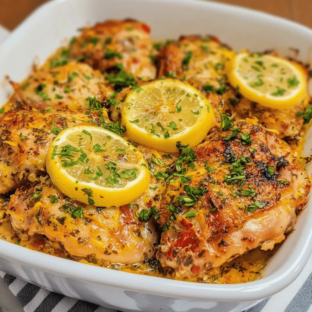 Lemon Garlic Roasted Chicken Thighs