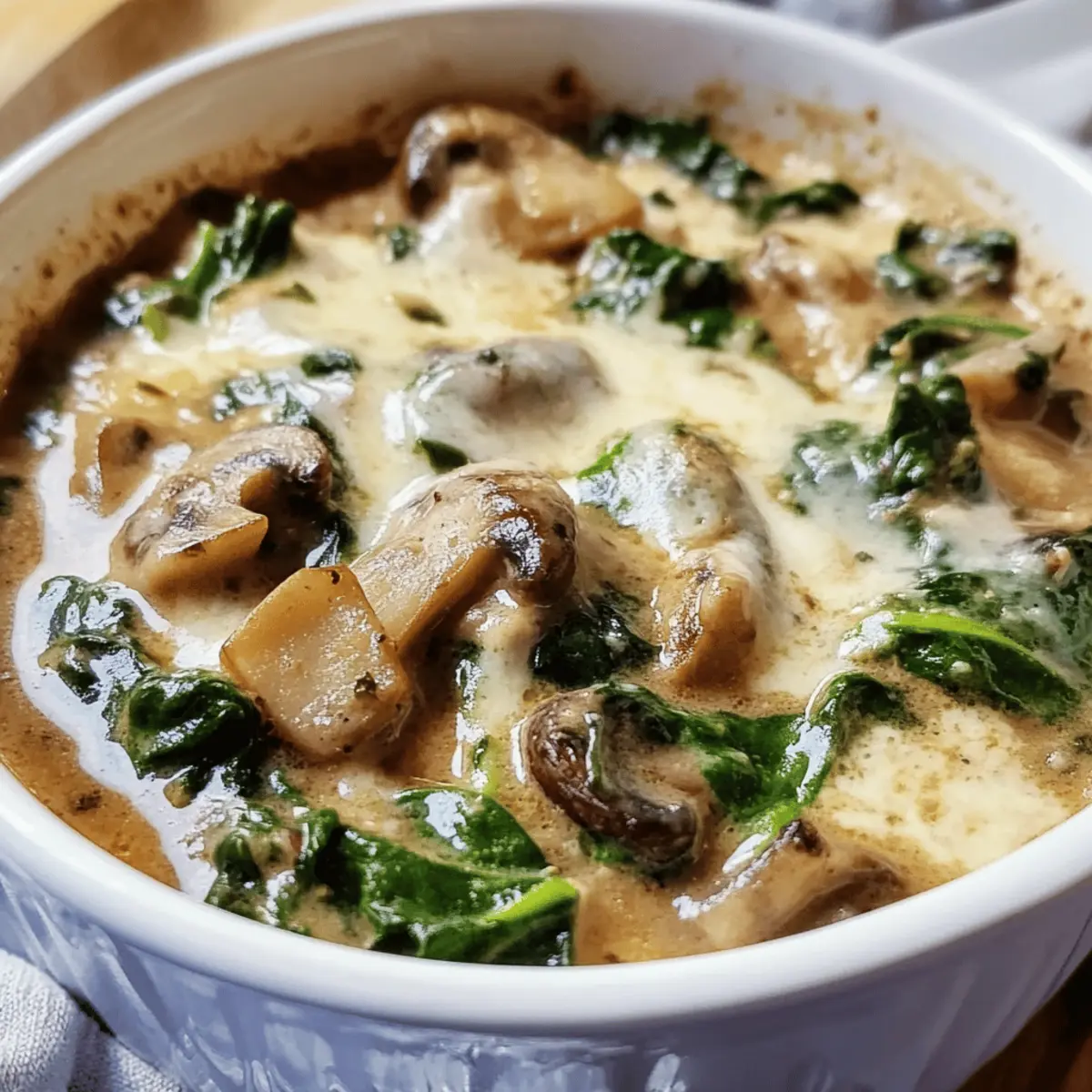 Creamy Mushroom and Spinach Soup