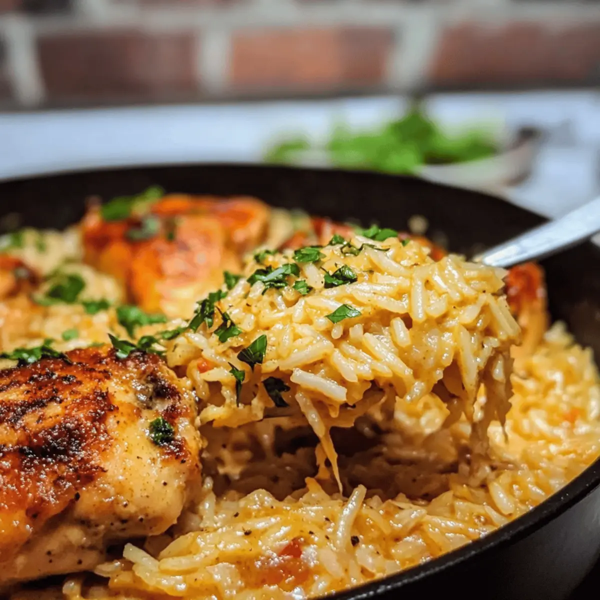 One-Pan Creamy Garlic Chicken and Rice