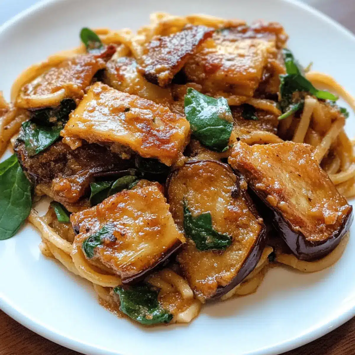Eggplant Spinach Pasta