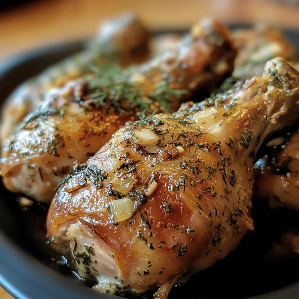 Crockpot Garlic Herb Turkey Legs