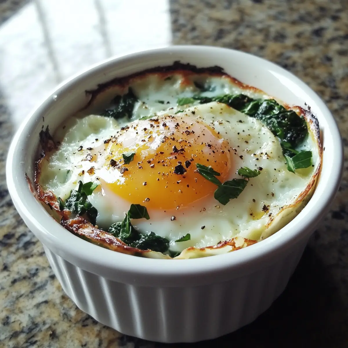 Baked Egg Spinach Breakfast Recipe