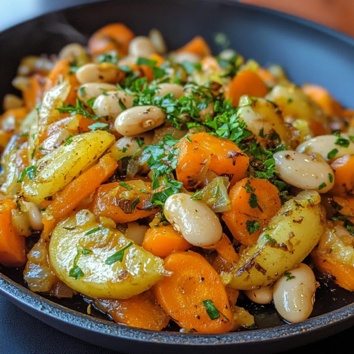Vegetarian Carrot White Bean Skillet