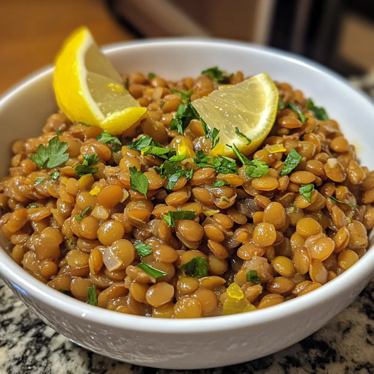 Lemon Garlic Lentils