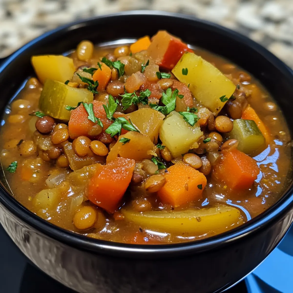 Crockpot Lentil & Vegetable Soup Recipe