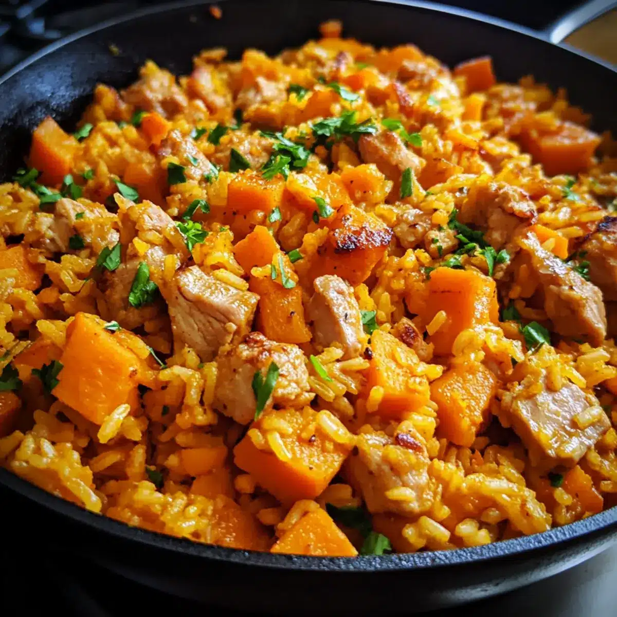 Turkey Sweet Potato Rice Skillet Recipe