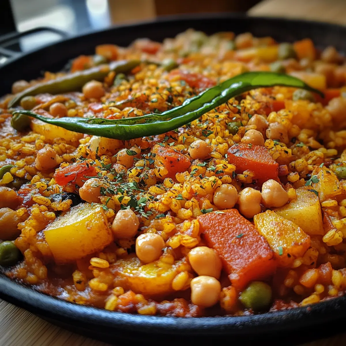 Spanish Chickpea Vegetable Paella