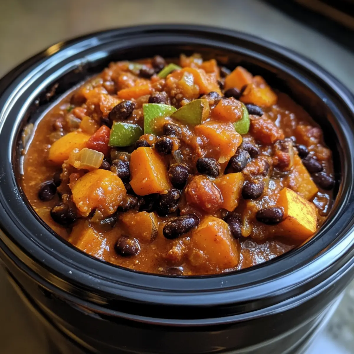 Crockpot Sweet Potato & Black Bean Chili