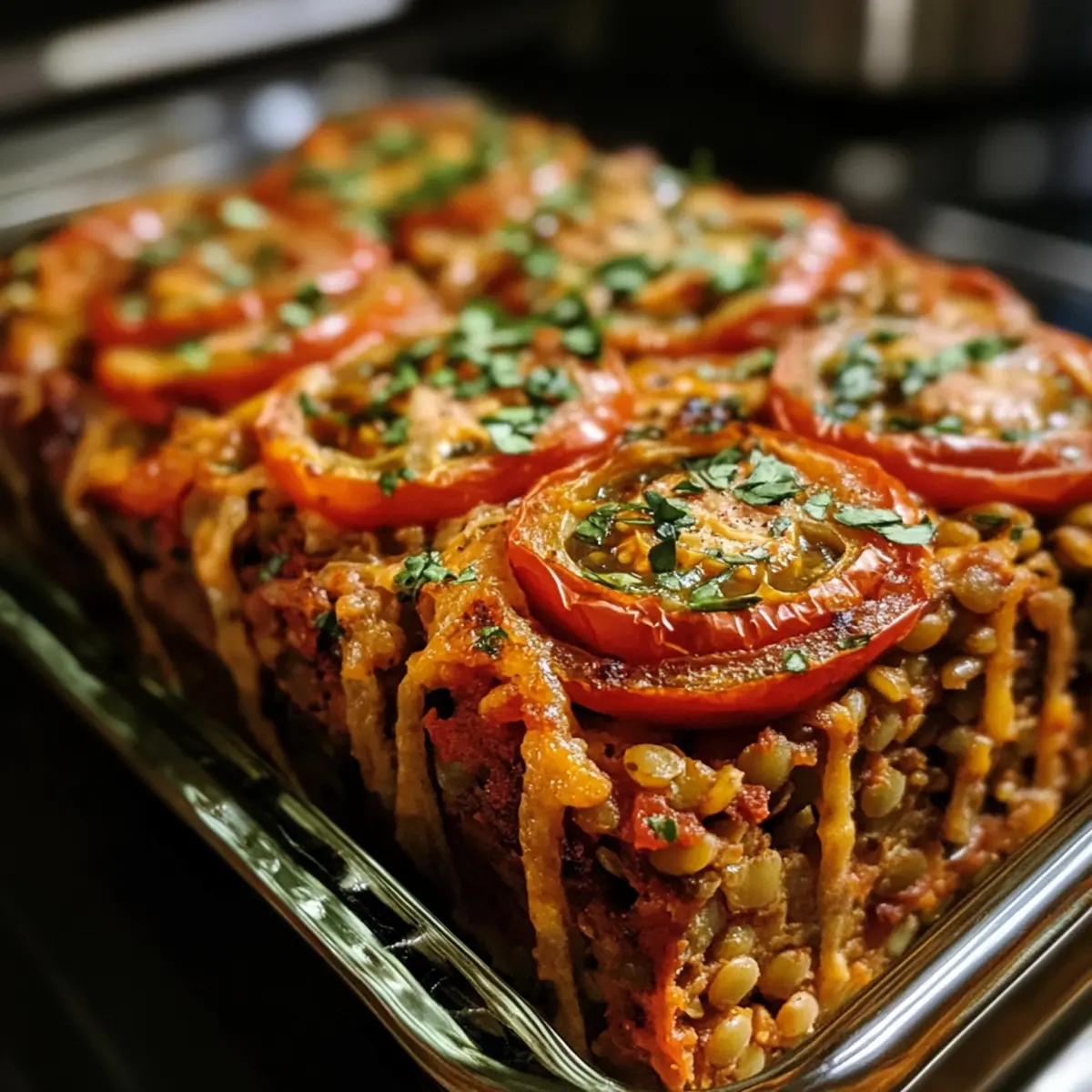 Vegetarian Baked Lentil Tomato Loaf Recipe