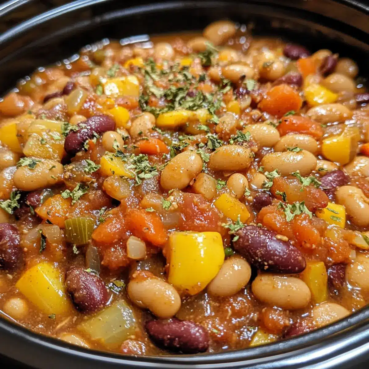 Slow Cooker Bean Veggie Mix