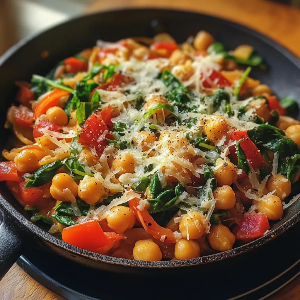 Vegetarian Chickpea & Spinach Skillet Recipe