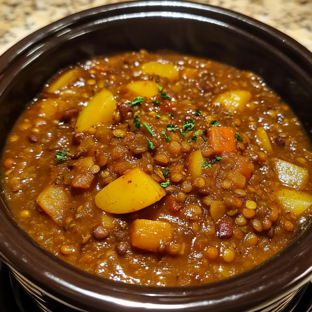 Slow Cooker Potato Lentil Stew