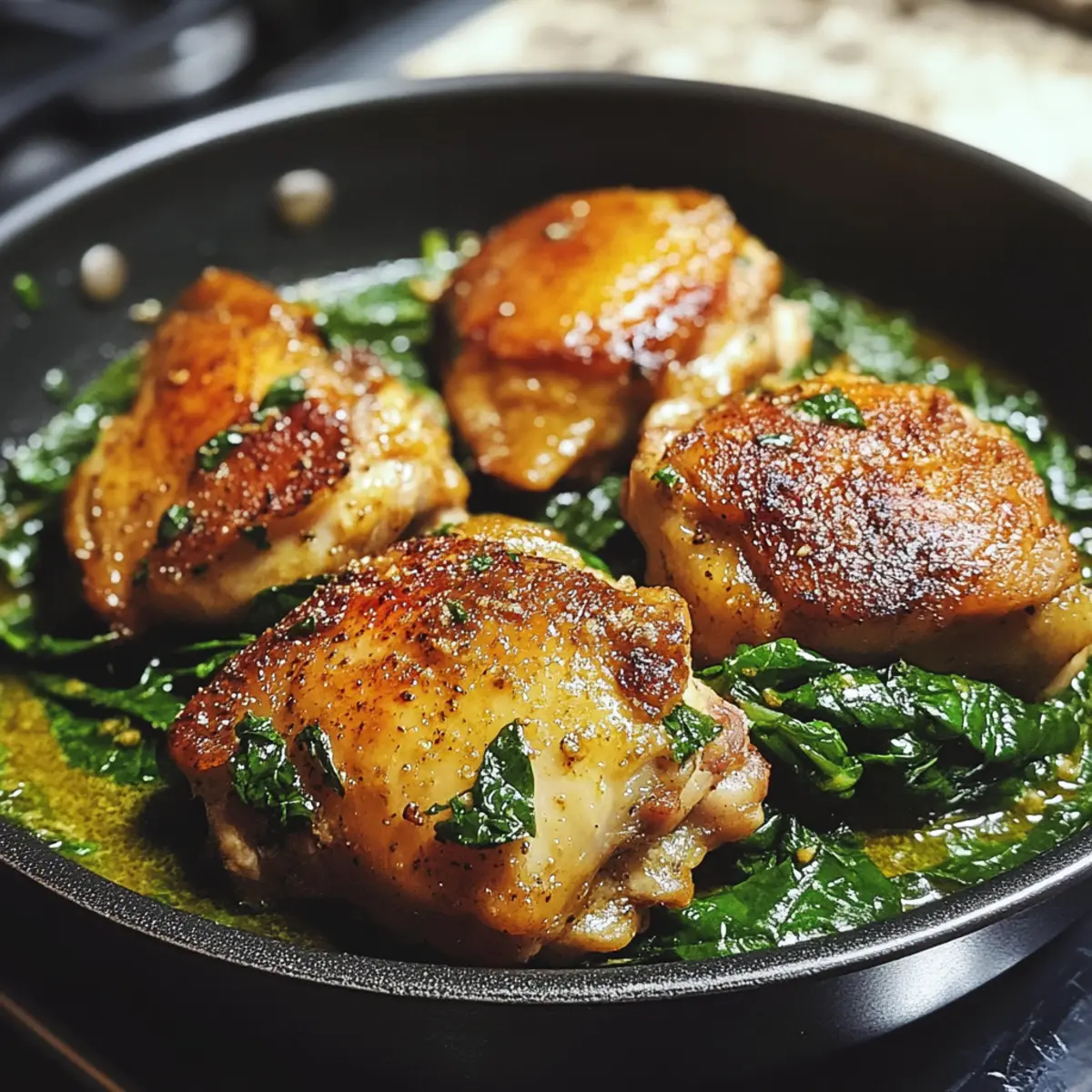 Chicken Thigh Spinach Pan Recipe