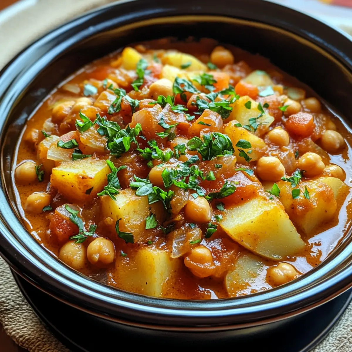 Slow Cooker Potato Chickpea Stew