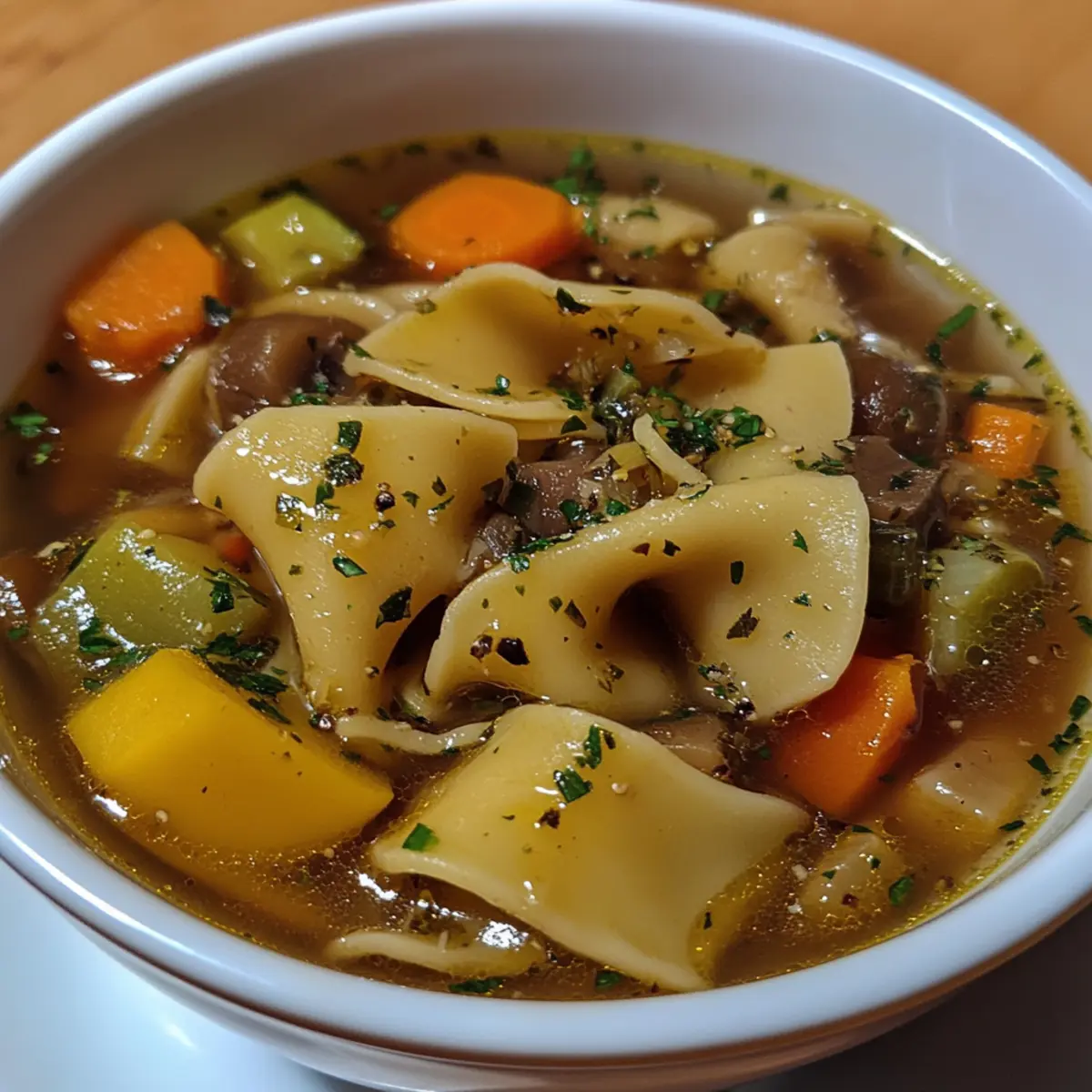 Vegetable Stuffed Noodle Soup Recipe