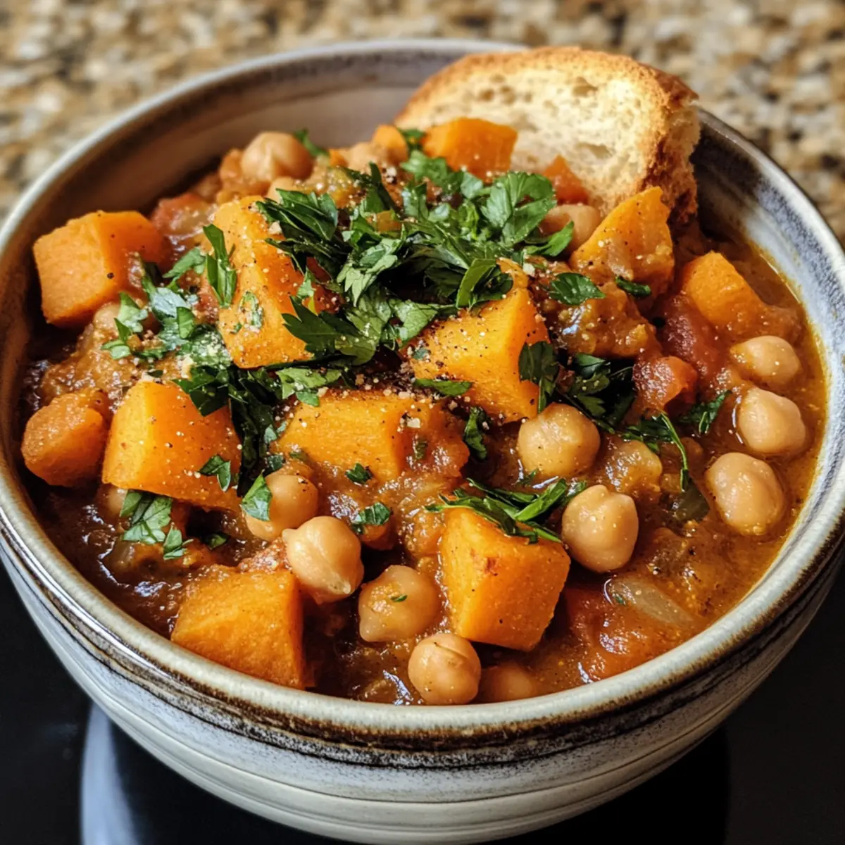 Slow Cooker Chickpea & Sweet Potato Stew