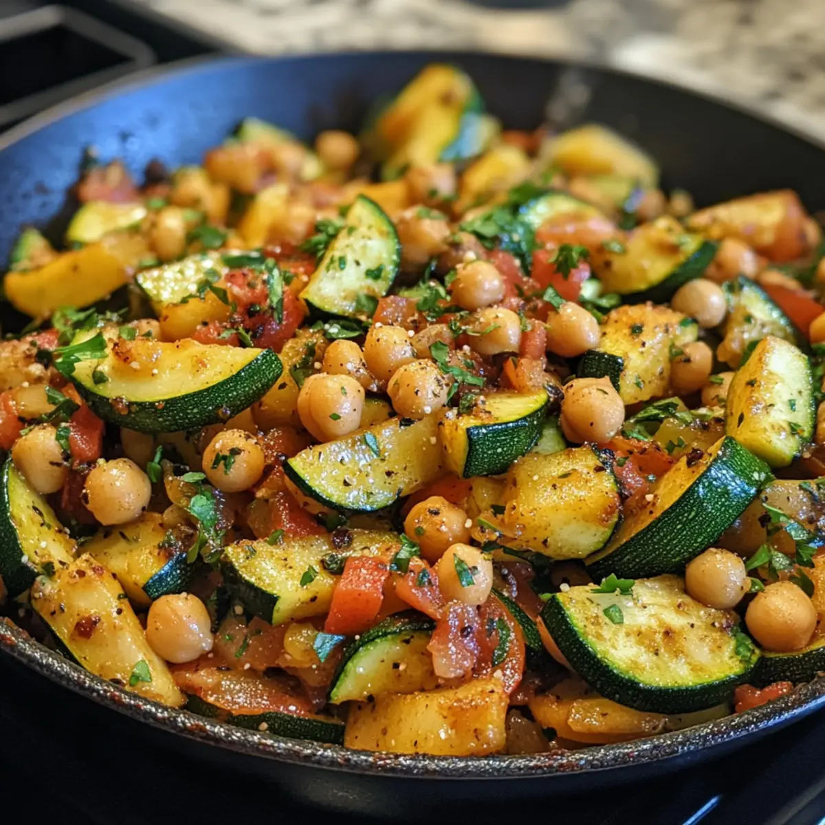 Zucchini Chickpea Skillet