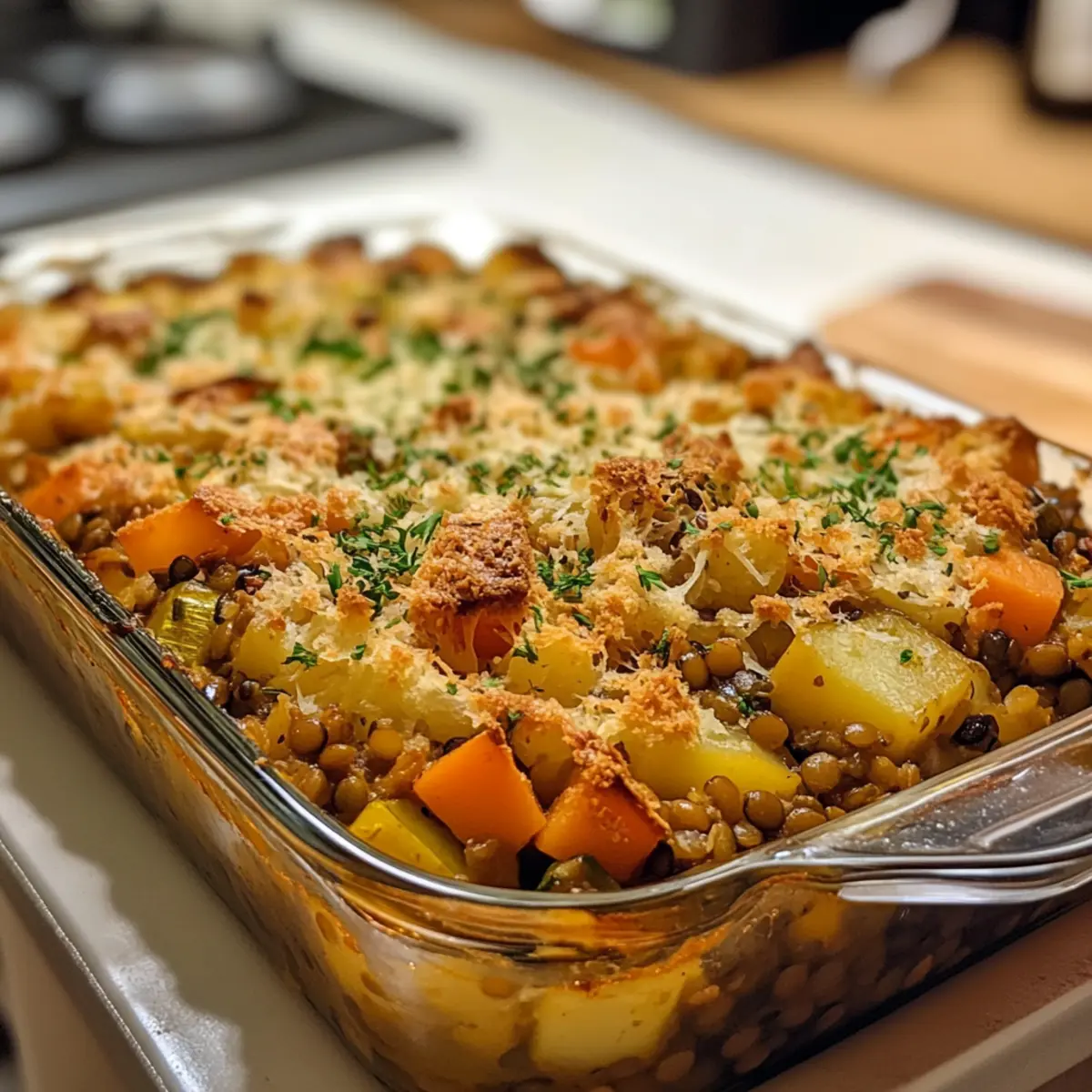 Vegetarian Lentil Vegetable Bake Recipe