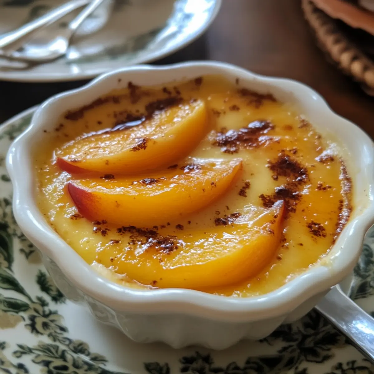 Baked Peach Vanilla Custard Recipe