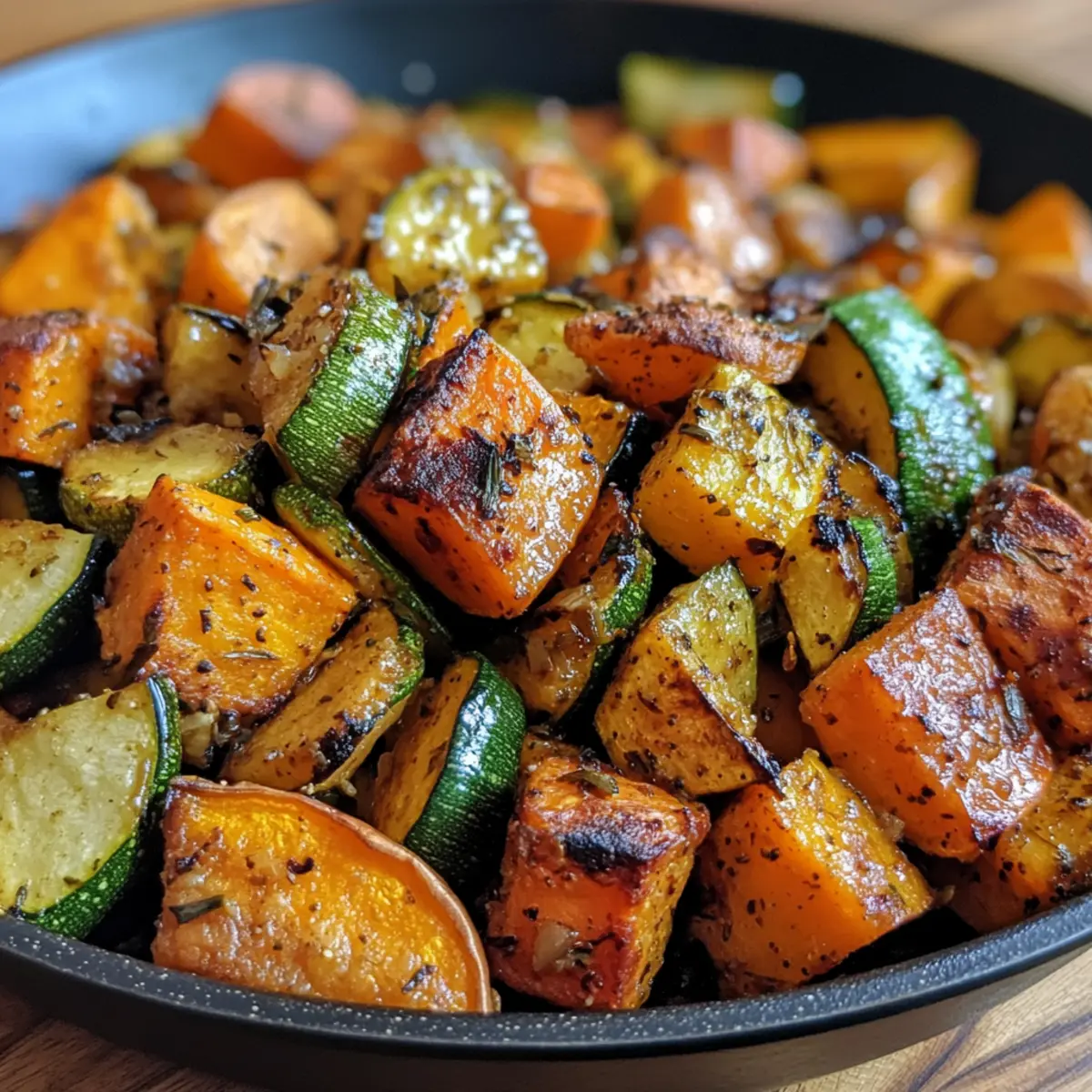 Zucchini & Sweet Potato Veggie Skillet
