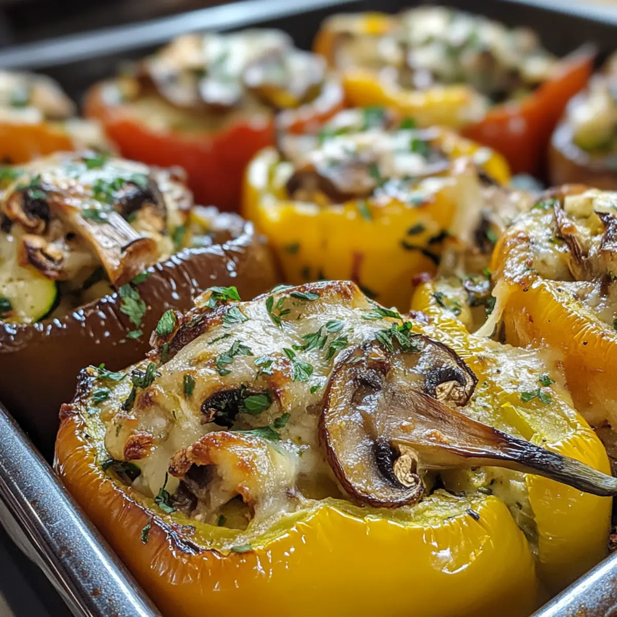 Zucchini Mushroom Stuffed Peppers Recipe