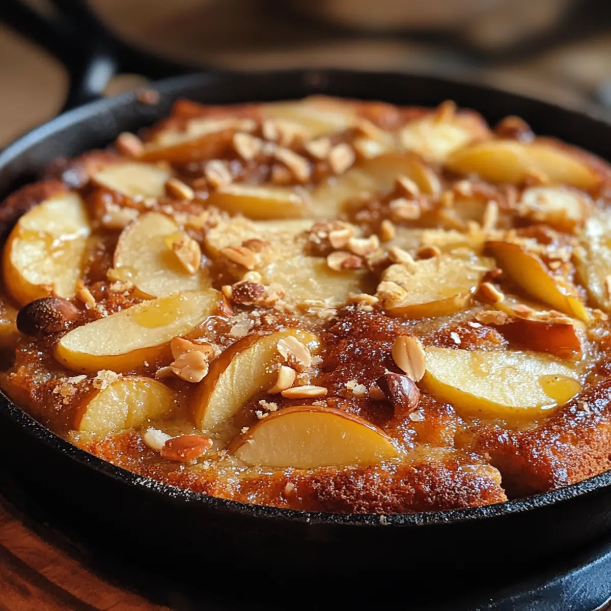 Honey Tahini Apple Skillet Cake